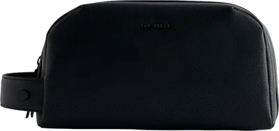 Produktbild von Ted Baker Leder Kulturbeutel LANIIS Recycled Leather Washbag Black schwarz