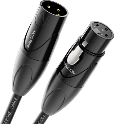 Produktbild von deleyCON 2m XLR Audio Kabel - Studio Qualität - aus reinem OFC Kupfer (AWG24) - Mikrofonkabel mit EMI- und RFI-Unterdrückung - mit Metallverriegelung & Vergoldeten Kontakten - 3 Polig DMX