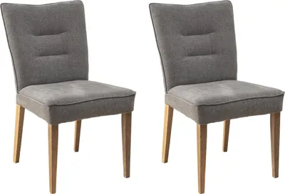 Produktbild von Polsterstühle - Braun - Taupe - Stoffbezug - Holzgestell - 2er Set