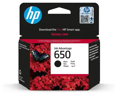 Immagine prodotto di Cartuccia originale HP 650 Advantage, nera, resa standard, nero, inchiostro a base pigmentata, confezione da 1, resa di 360 pagine.