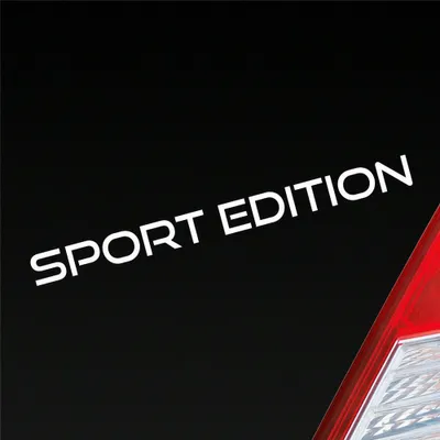 Produktbild von Auto Aufkleber Sport Edition Rennauto Racecar schnell 19x20 cm Weiss Glanz Sticker Heckscheibenaufkleber
