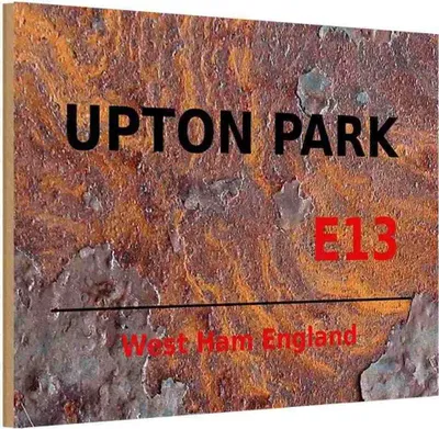 Produktbild von vianmo Holzschild 12x18 cm West Ham Upton Park E13 England