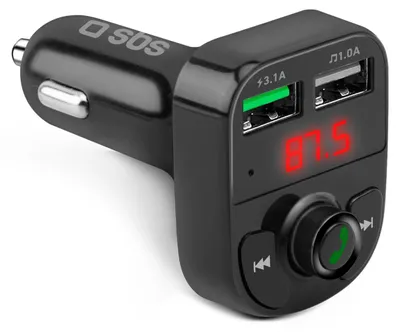 Obrázok produktu pre SBS TECARFM2USB, Auto, Zapaľovač, 5 V, Bezdrôtové nabíjanie, Čierna