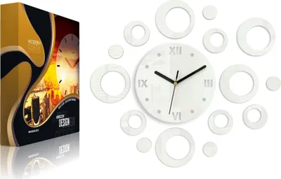 Produktbild von ModernClock, wanduhr weiß groß, Quarzuhr, Ring wanduhr, DIY, 55cm x 47cm