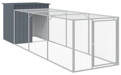 Produktbild von vidaXL Hühnerkäfig mit Auslauf Anthrazit 110x405x110 cm Stahl Verzinkt