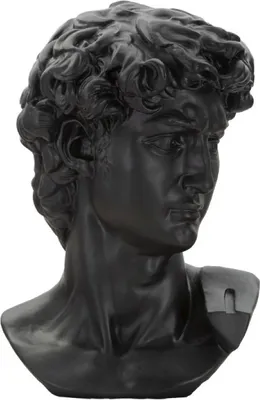 Zdjęcie produktu dla o Ferretti Bust Big Black Head 44x35,5x60 cm czarny