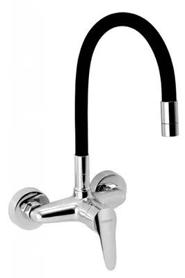 Produktbild von Schwarze/chrom Küchenarmatur mit flexibler Arm