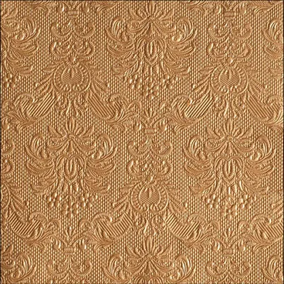 Servietten Papier 33x33cm Elegance geprägt 15 Stück Bronze