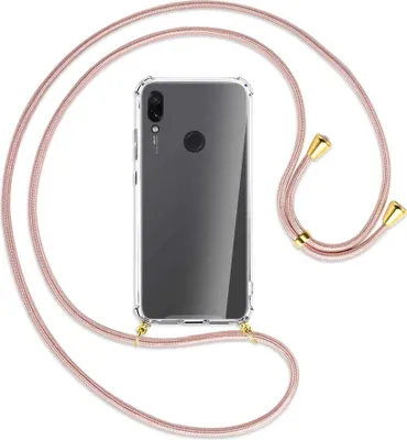 Produktbild von Handykette Backcover-Schutzhülle mit Band (Metall goldfarben) für Xiaomi Redmi Note 7 (Pro) - roségold