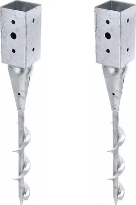 Produktbild von Alberts 2 x Einschraub-Bodenhülse für Vierkantholzpfosten, 71 x 71 mm, Länge 595 mm, feuerverzinkt, zum Einschrauben