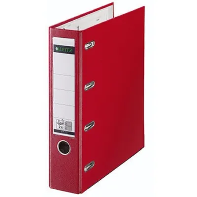 Image de Leitz 1012-00-25 1012 Classeur double en plastique - 2x A5 paysage, 75 mm, rouge