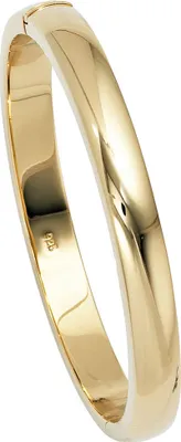 Produktbild von 8mm Armreif Armschmuck aus 925 Silber vergoldet glatt glänzend schlicht