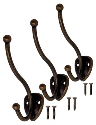 Produktbild von 3er Set Garderobenhaken aus Metall in Bronze