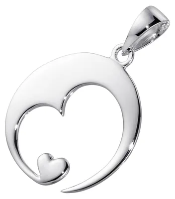 Produktbild von MATERIA Damen Herz-Anhänger Silber 925 rhodiniert Schmuck Liebe mit Halskette inkl. Geschenk-Box #KA-16