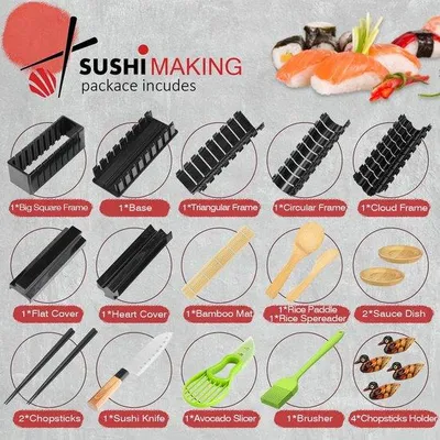 Produktbild von Famanu Sushi Set - Sushi-Maker mit Essstäbchen und Zubehör