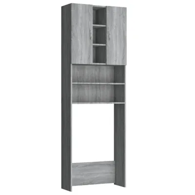 Produktbild von Waschmaschinenschrank Grau Sonoma 64x25,5x190 cm