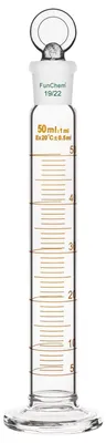 Maatcilinder 50 ml Borosilikatglas mit 19/22 Schliffstopfen