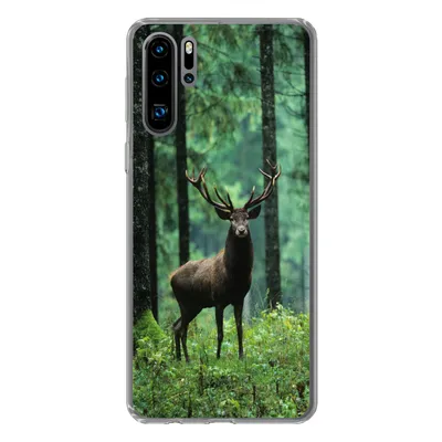 Produktbild von MuchoWow® Handyhülle Schutzhülle Hülle für Huawei P30 Pro Hirsche - Wald - Bäume - Tiere - Natur Silikon Softcase Handy Hülle - Schutzdeckel