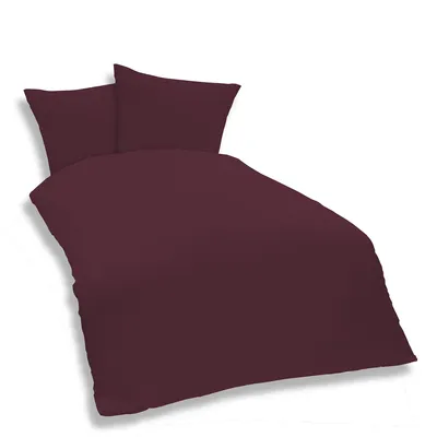Produktbild von Uni Bettwäsche 200x200 cm bordeaux Einfarbig Mikrofaser Garnitur