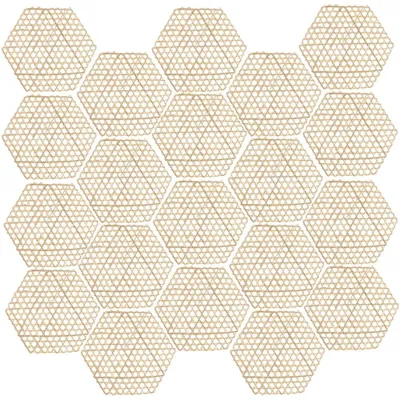20 Bambus Untersetzer Sechseckig Hitzebeständig 23x20,7 cm