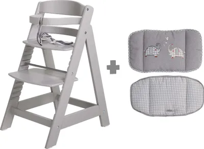 Produktbild von roba Treppenhochstuhl Sit Up III, mitwachsend vom Baby- bis Jugendstuhl, taupe, mit Sitzverkleinerer