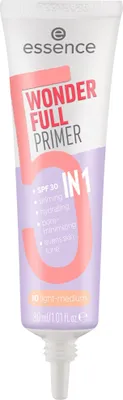 Obrázek produktu pro Essence Wonder Full Primer 5 in 1, Univerzální pleť, 30 ml, Tekutina, Tuba, Podklad, Ochana, Vyhlazující, Přírodní
