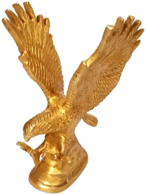 Messing Adler-Skulptur, Gold, 16,5 cm, Deko-Objekt