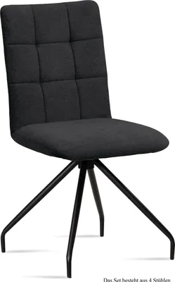 Produktbild von Esszimmerstuhl (4er-Set) Devera 47x91x60 Schwarz/Anthrazit