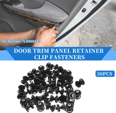 Image de 50 Clips De Fixation De Panneau De Porte pour Audi A5 Quattro 2008-2023, En Nylon Durable Noir Et Blanc, Outil Polyvalent Pour Enlever Les Garnitures De Carrosserie De Voiture.