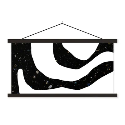 Produktbild von MuchoWow® Textilposter Abstrakt - Minimalismus - Design 60x30 cm mit schwarzem Rahmen - Textilien