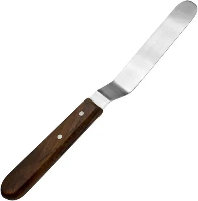 Zdjęcie produktu dla Kątowa paleta do rozrzucania Nóż do rozrzucania ze stali nierdzewnej z drewnianym uchwytem