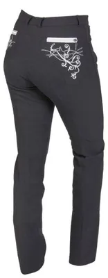 Produktbild von MONTAR Damen Vollbesatz Reithose Bamboo, Schwarz mit Stickerei in silber, Größe:36
