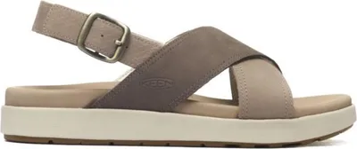 Produktbild von KEEN Damen Cross Strap Ledersandalen Beige-Braun US 7.5 mit verstellbarem Fersenriemen
