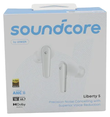 Produktbild von Soundcore Liberty 5, True Wireless Stereo (TWS), Anrufe/Musik, 58 g, Kopfhörer, Weiß