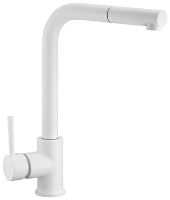 Produktbild von [Armatur SIDE in verschiedenen Farben] Armatur Wasserhahn für Küchen ausziehbare Küchenarmatur 360° Schwenkbar mit ausziehbarem Auslauf , Farben:Weiß