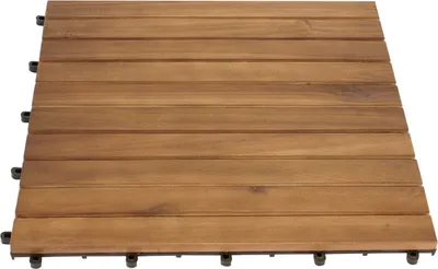 Produktbild von DEGAMO 5x XL Bodenfliese Holzfliese Gartenfliese 50x50cm, 10 parallele Latten, Akazie geölt