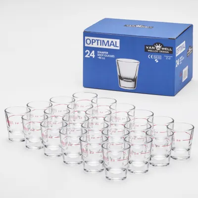 Produktbild von Stamper Optimal Rotring 2 cl 24er-Set – Schnapsgläser mit rotem Eichring