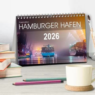 Produktbild von Faszination Hamburger Hafen (Tischkalender 2026 DIN A5 quer), CALVENDO Monatskalender