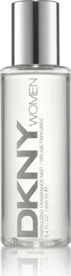 A product shot of a DKNY Women Energizing Fragrance Mist bottle.