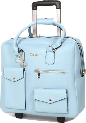 Produktbild von Aktentasche Damen Laptoptasche Trolley auf Rollen Hell Blau bei Bowatex
