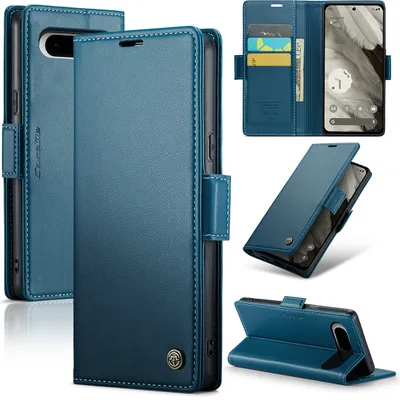 Produktbild von Google Pixel 8 Hülle, Leder Brieftasche Kartenfach Schutzhülle mit Standfunktion für Google Pixel 8 Blau