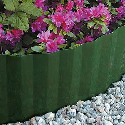 Produktbild von Famanu Gartenrand aus flexiblem Kunststoff - gewellt, 10 m, 9 cm hoch