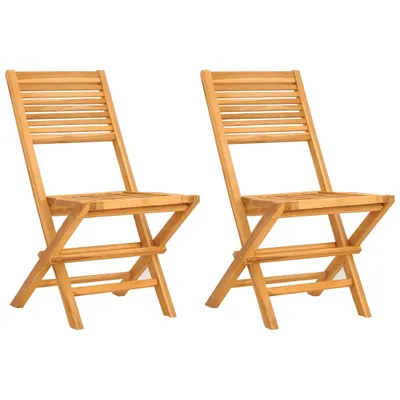 Image de vidaXL Chaises de jardin 2 pcs. Pliable 47x62x90 cm bois massif teck