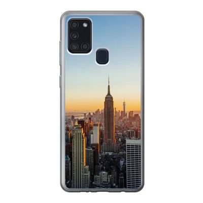 Produktbild von MuchoWow® Handyhülle Schutzhülle Hülle für Samsung Galaxy A21s New York - Skyline - Sonnenuntergang Silikon Softcase Handy Hülle - Hartschale