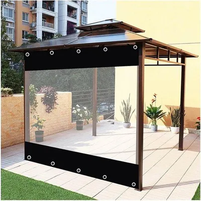 Obrázok produktu pre Priehľadné ploty z PVC pre terasu a pergolu – vodeodolné a odolné voči vetru, biele, 180 cm