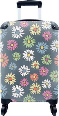 Produktbild von MuchoWow® MuchoWow® Koffer Handgepäck Trolley Rollkoffer Kleine Reisekoffer mit 4 Rollen - Regenbogen - Design - Blumen - Cabin Size < 55x40x23 cm & 55x40x20 cm - Fotokoffer - Kabinenkoffer - Boardgep