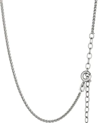 Produktbild von Längenverstellbare Zopfkette 45+5cm 925 Silber rhodiniert 1,5mm breit Halskette