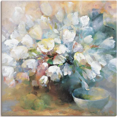 Produktbild von ARTland Leinwandbild Strahlend weiße Tulpen I Größe: 30x30 cm