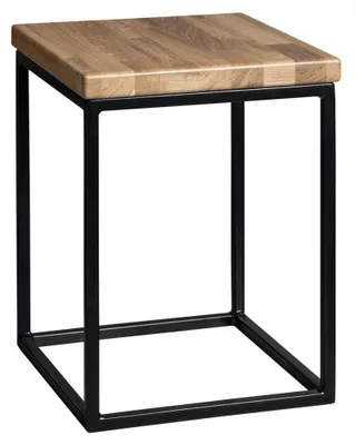Zdjęcie produktu dla Sapho Ska - Taboret łazienkowy, 300x410x300 mm, czarny mat/dąb SKA190