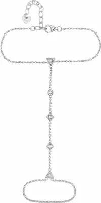 Zdjęcie produktu dla Bransoletka na rękę cai, srebro próby 925, 15+4 cm, białe cyrkonie, 360260201R-19